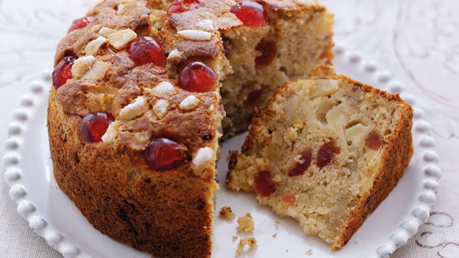 cherry pineapple banana cake