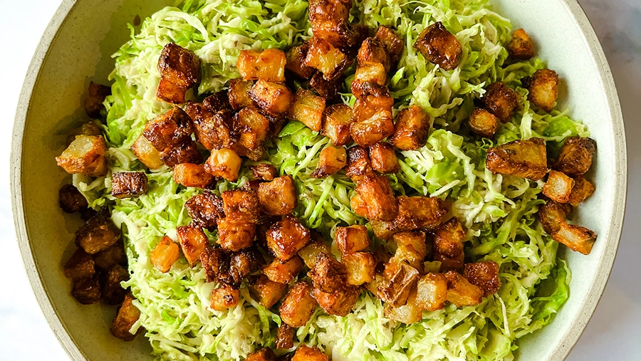 Brussels Sprouts Salad with Crispy Potatoes