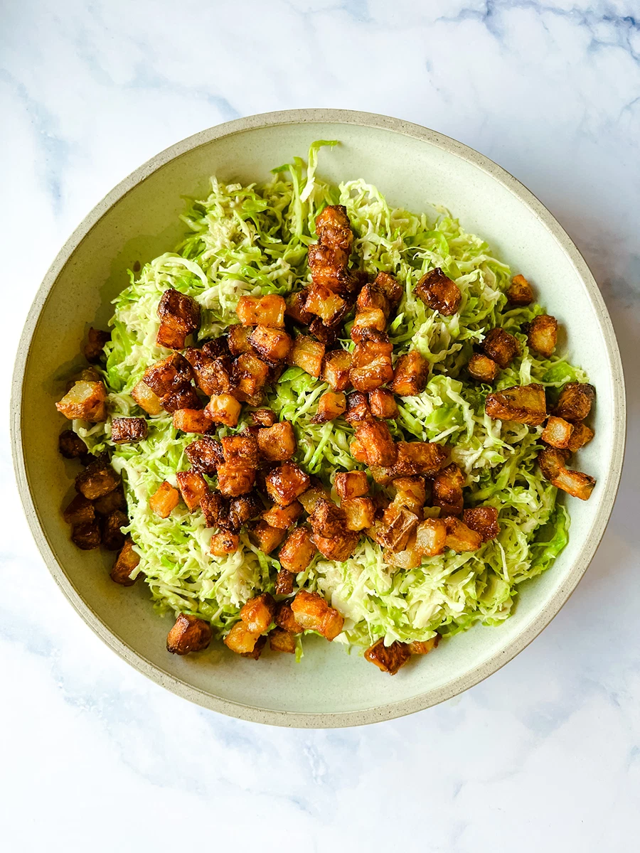 Brussels Sprouts Salad with Crispy Potatoes