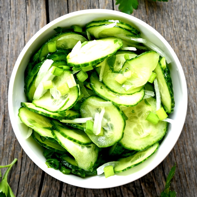Image of crispy marinated cucumbers