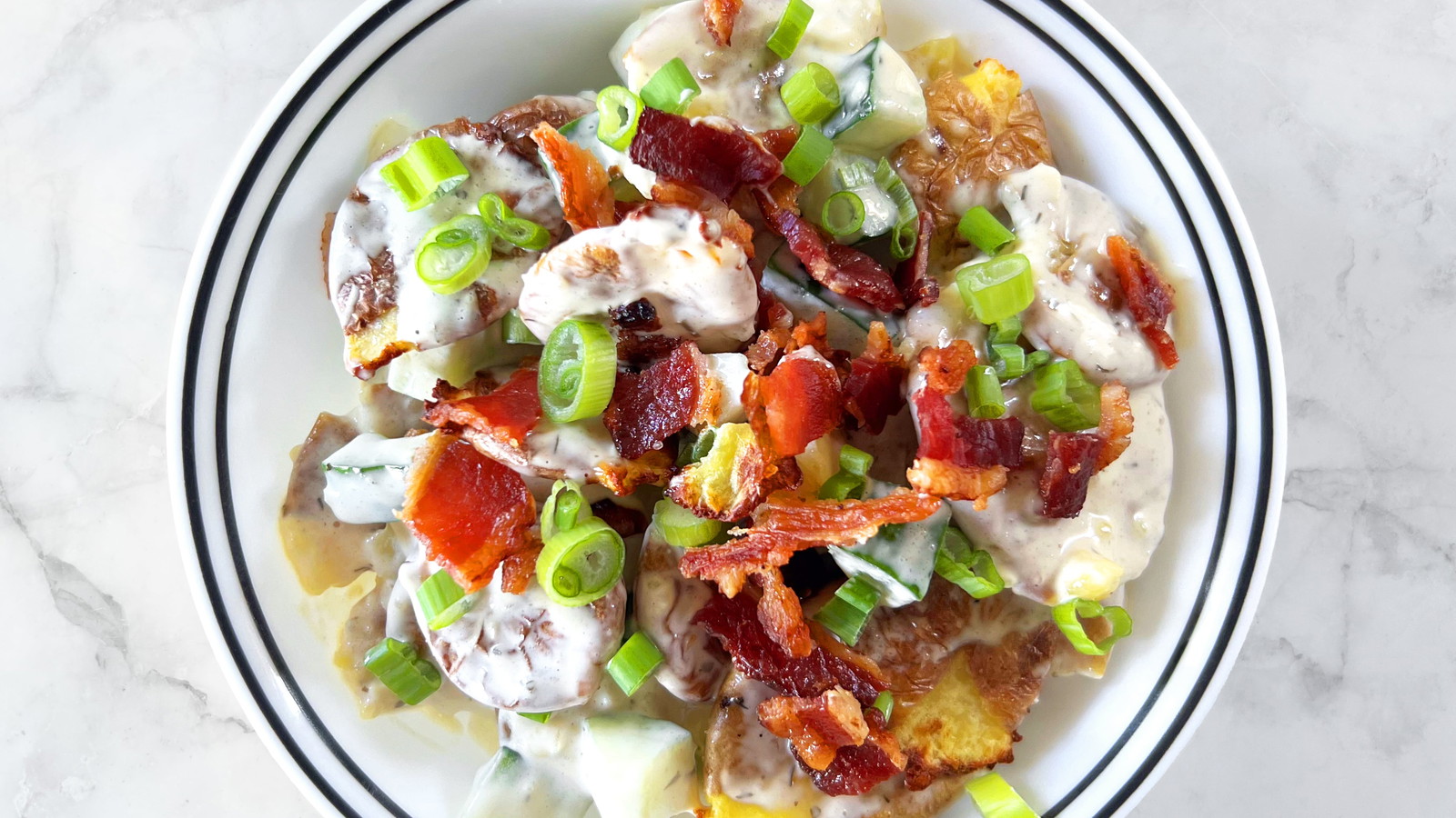 Image of Creamy Ranch Smashed Potato Salad