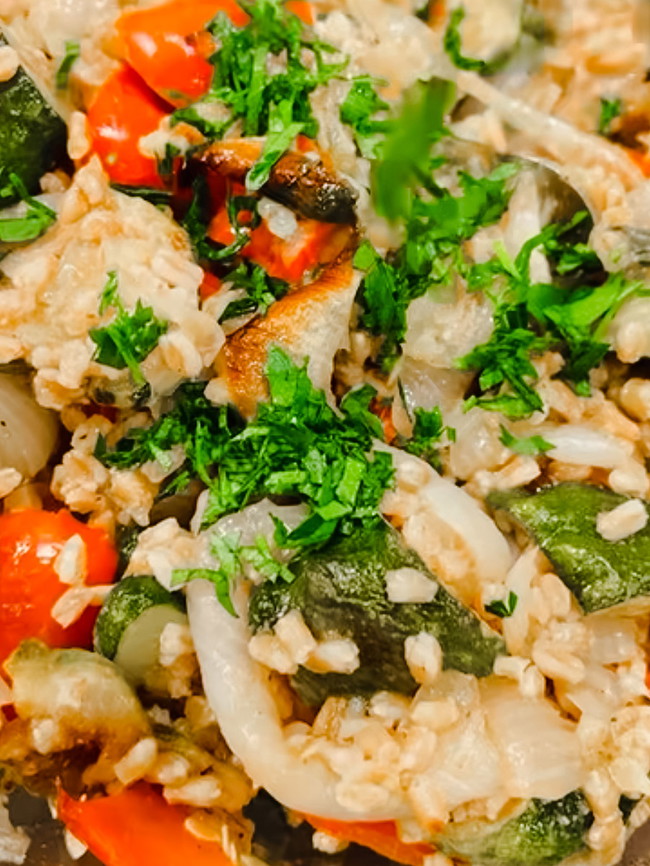 Pattypan Squash & Farro Salad