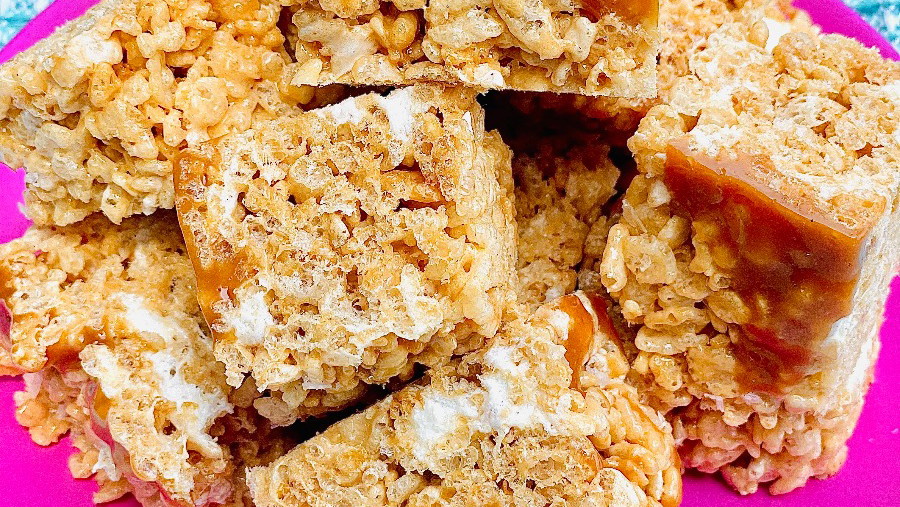 Salted Caramel Rice Krispies Treats