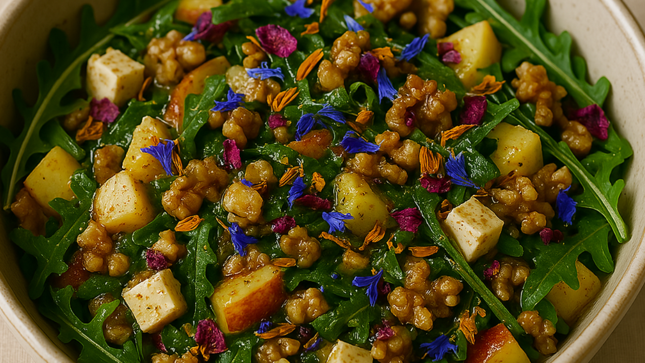 Image of Kartoffelsalat mit Essbaren Blüten