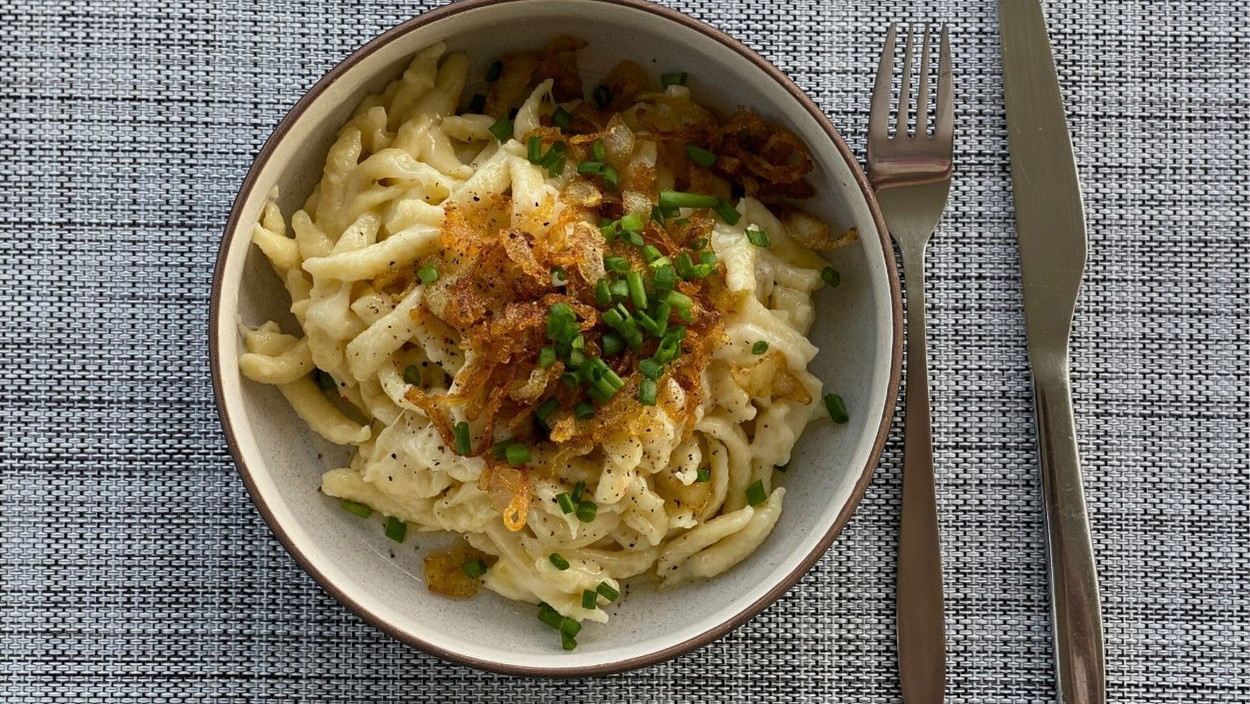 Image of Austrian cheese spaetzle with roasted onions