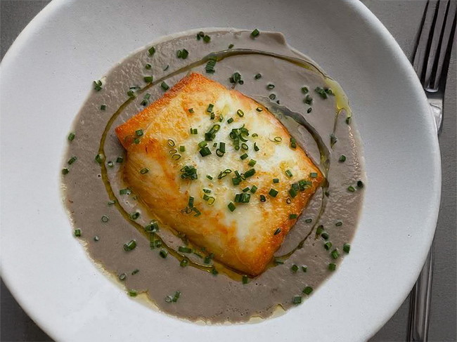 Image of Seared Halibut with Mushroom Sauce Recipe