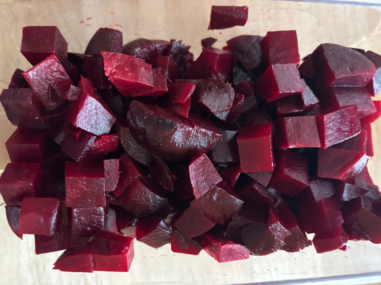 Image of Slice the beets into ½ inch slices, then use the...