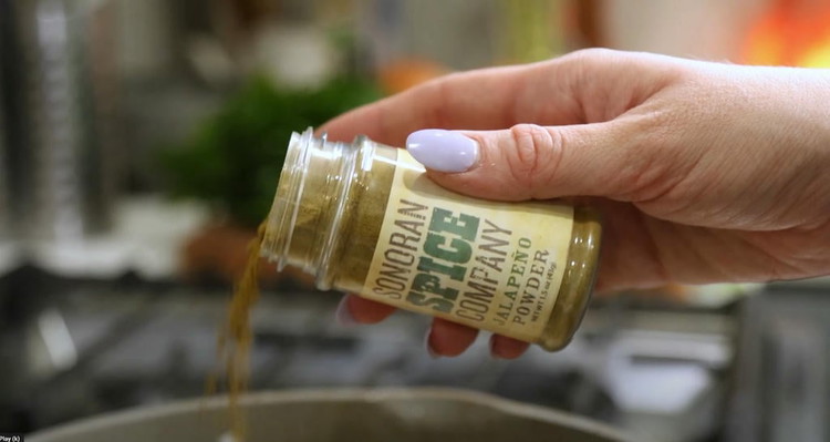 Image of Add Spices: Sprinkle in the 2 Tbsp chili powder, 2 tsp cumin powder, 1/4 tsp Sonoran Spice Jalapeño Powder, 1/2 tsp Sonoran Spice Habanero Powder, 1 tsp garlic powder, 1 tsp dried oregano, 1 tsp salt, and 1/2 tsp black...