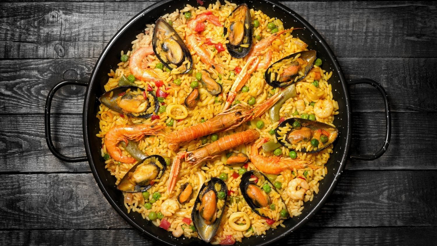 Image of Authentic Spanish Seafood Paella (Paella de Marisco)