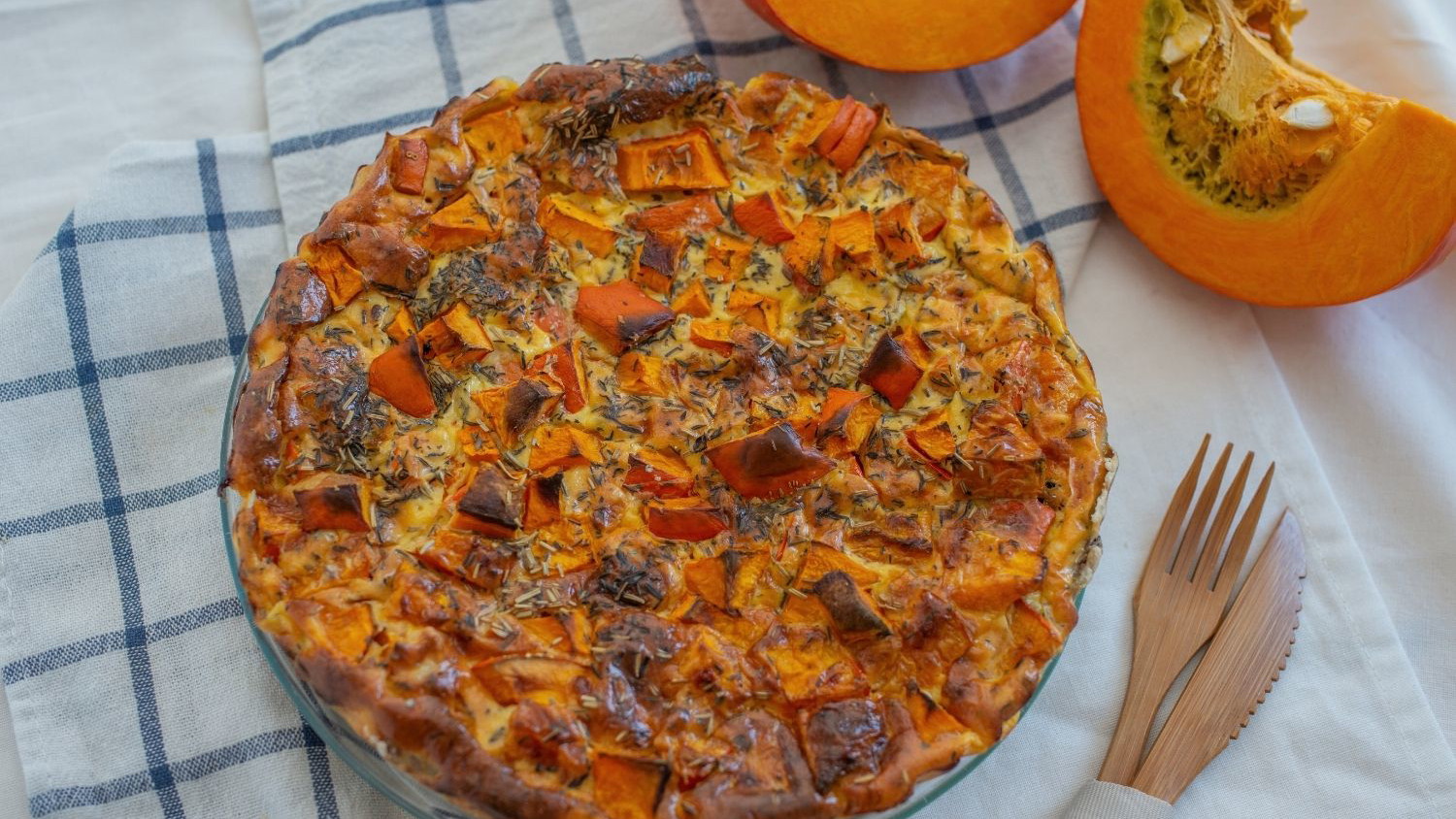 Image of Pumpkin Quiche with Feta, Thyme & a Hint of Honey