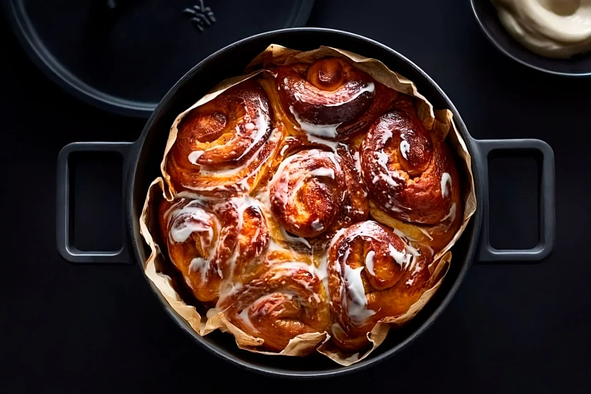 Cinnamon rolls de canela y cardamomo con glaseado de lavanda