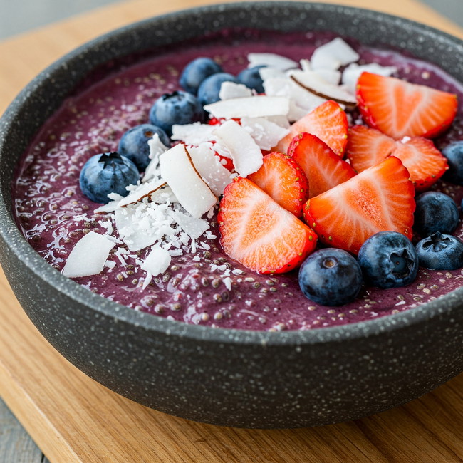lactose free acai chia pudding using healthier comforts lactose free whole milk powder