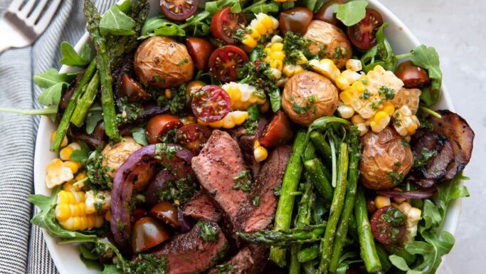 steak salad grassfed