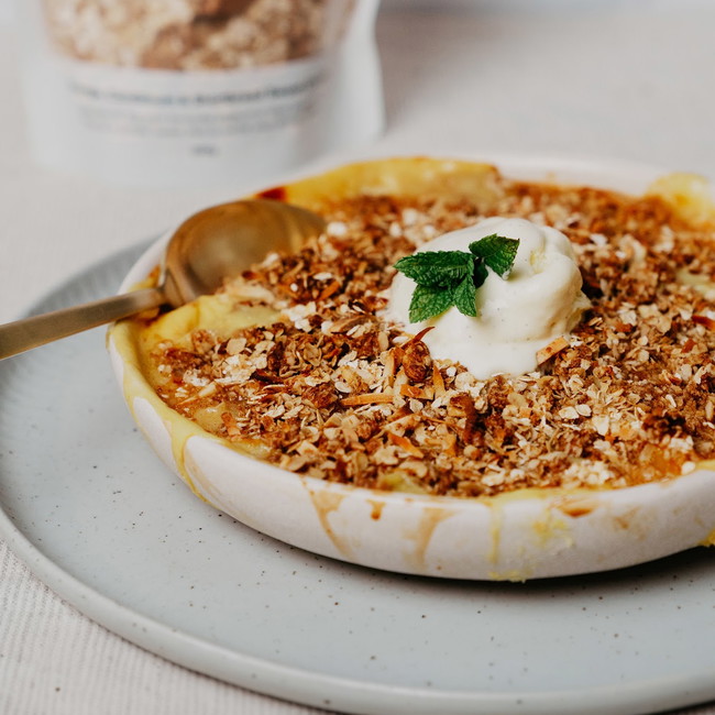 Image of Peach & Custard Crumble