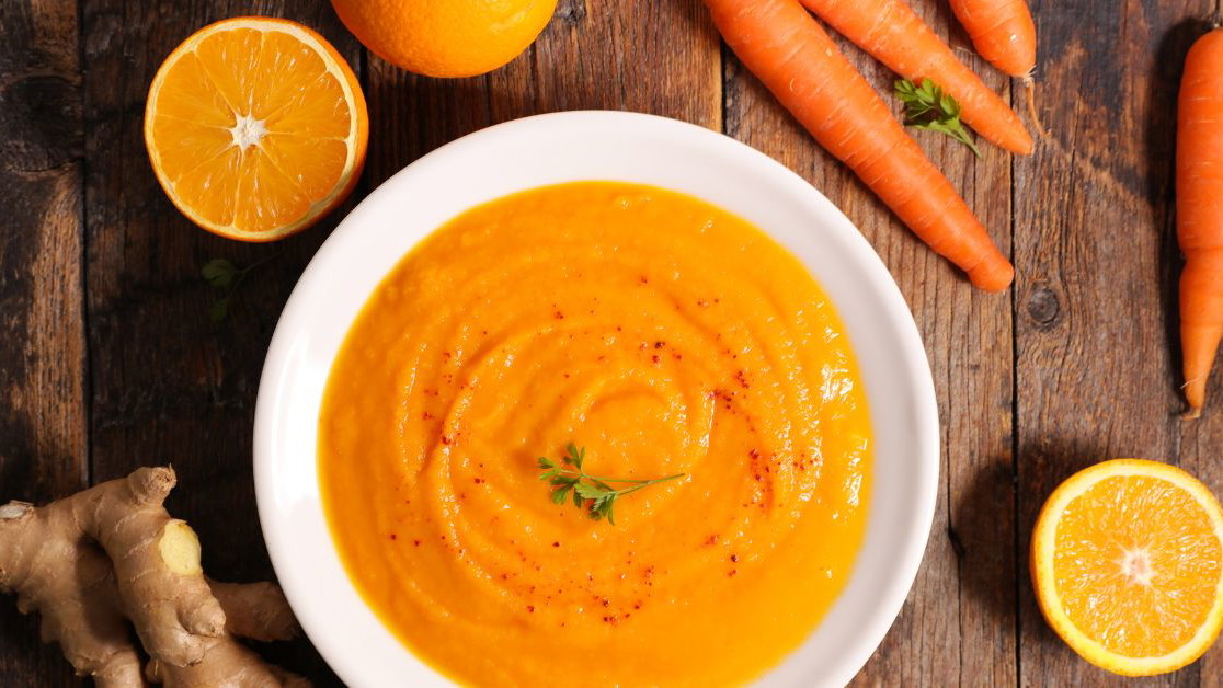Soupe de carottes et de radis noir, légumes de saisons