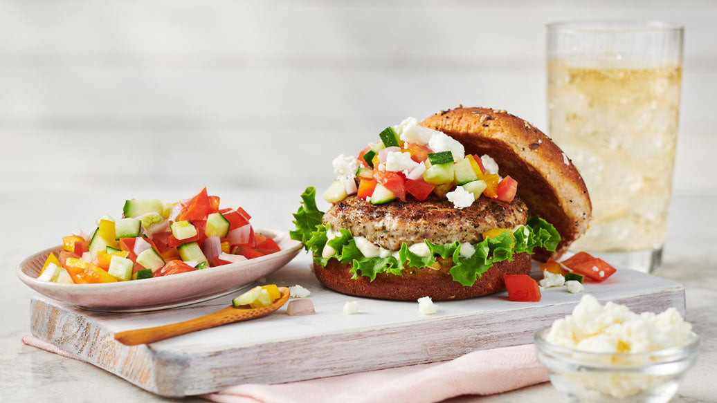 Image de burgers de dinde grecque