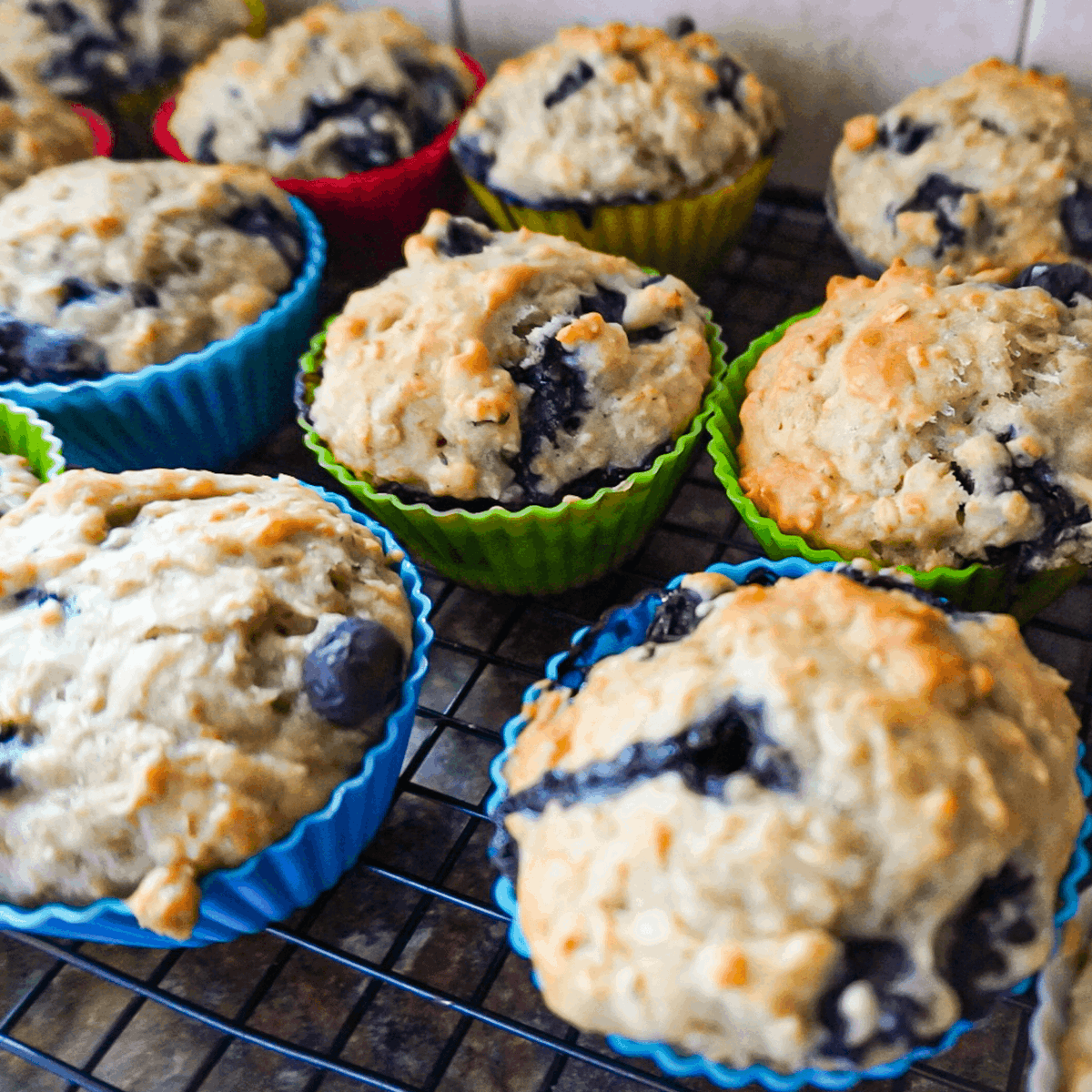 Muffins aux bleuets, Avoine et Yogourt