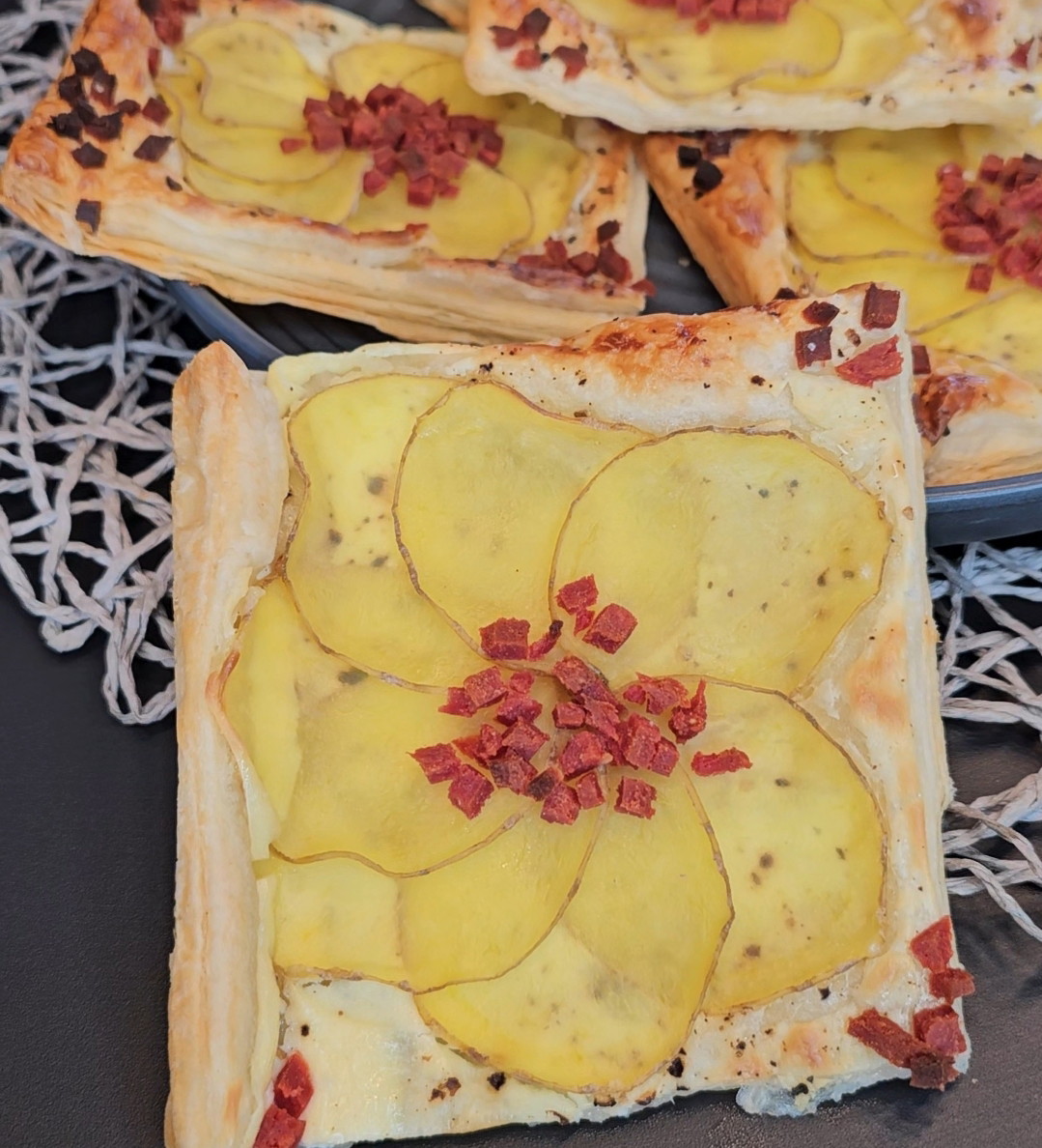 Blätterteig Snack mit Kartoffeln