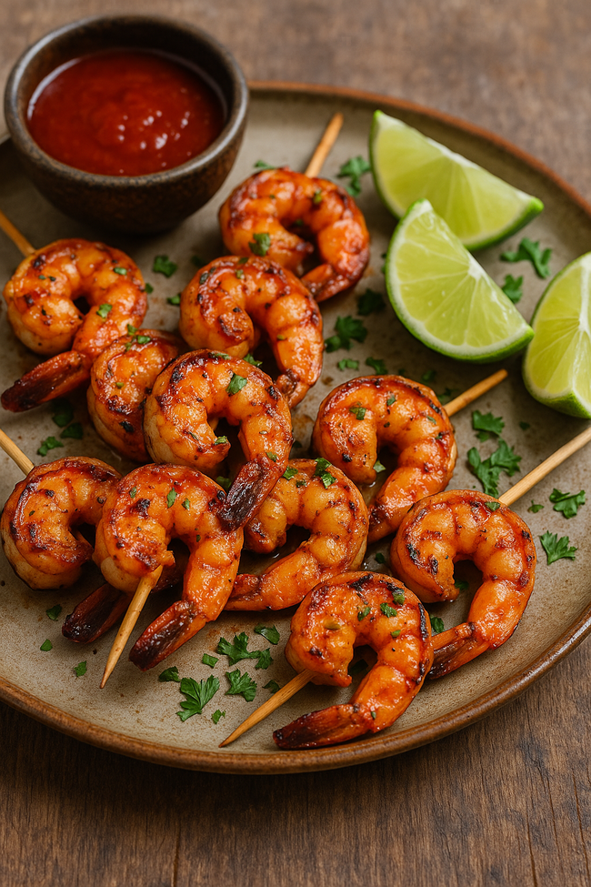 Image of Easy Sweet and Spicy Shrimp Skewers