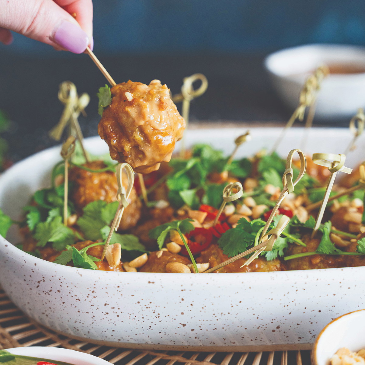 Mini Satay Chicken Meatballs 