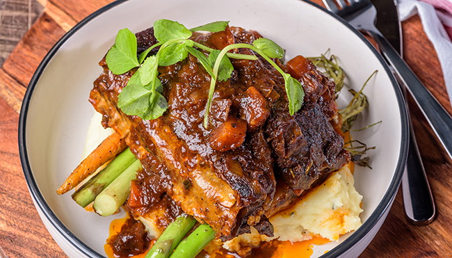 Image of Slow-Cooked Short Ribs in Red Wine Sauce