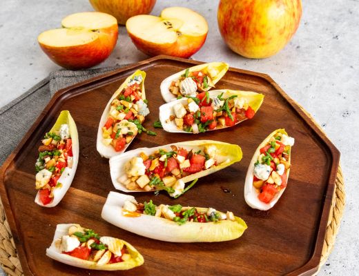 Image of Endive Boats With Green Olive, Parsley, and Walnut Salad