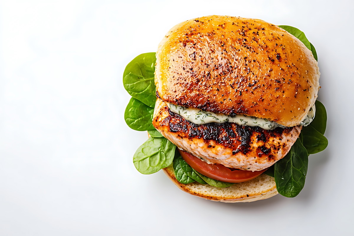 Salmon Burgers with Green Goddess Sauce