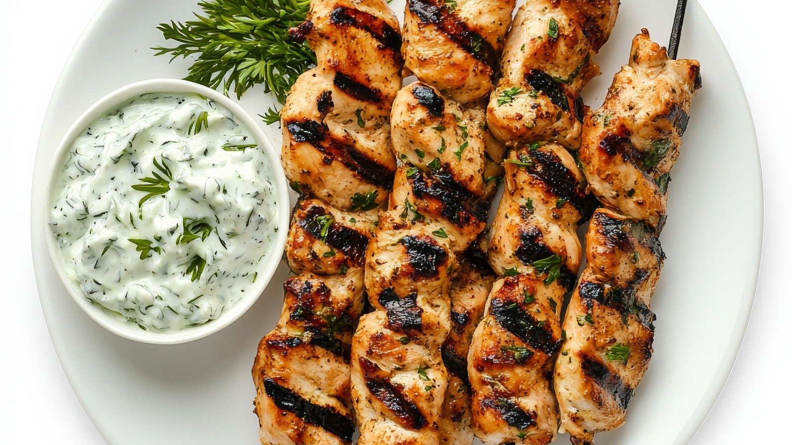 Chicken Kebabs with Tzatziki Sauce