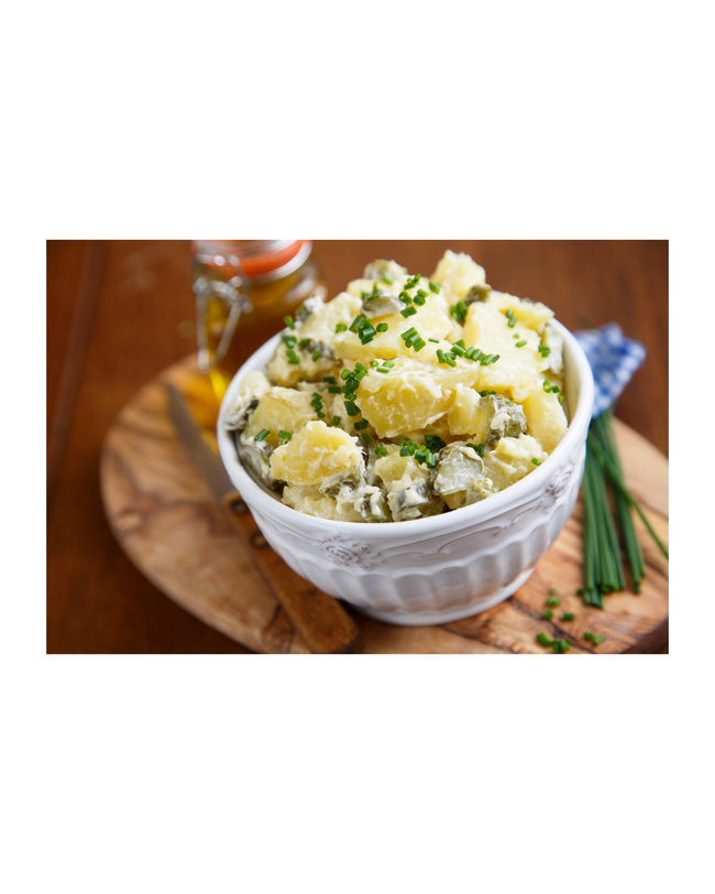 Bowl of Potato Salad, Green Onions, Jar of Paprika