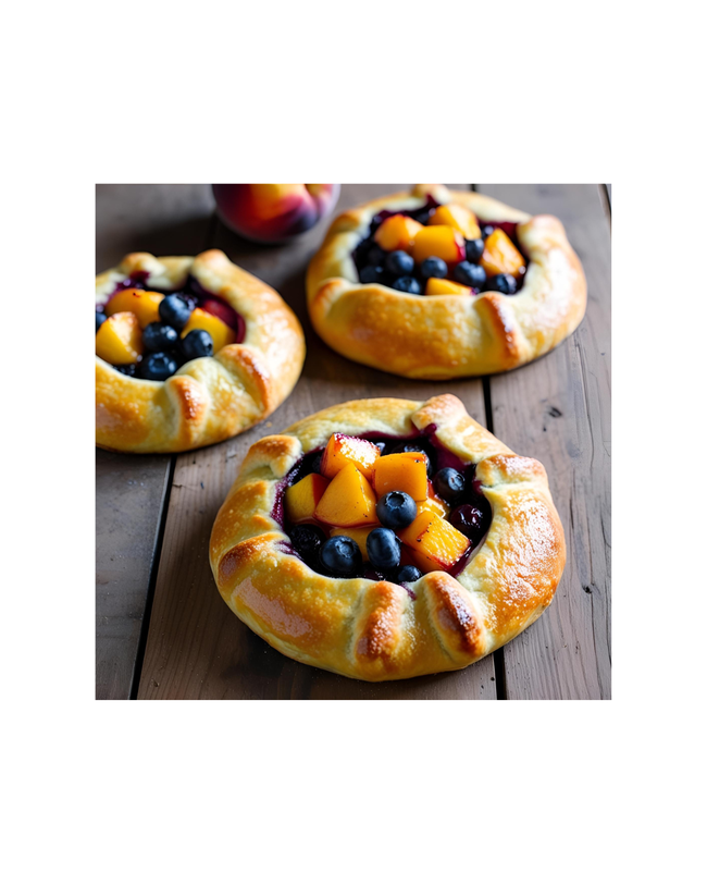 Individual Diced Peach and Blueberry Crostatas
