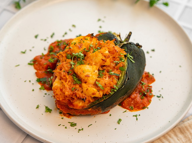 Image of Scallop-Stuffed Poblano Peppers Recipe