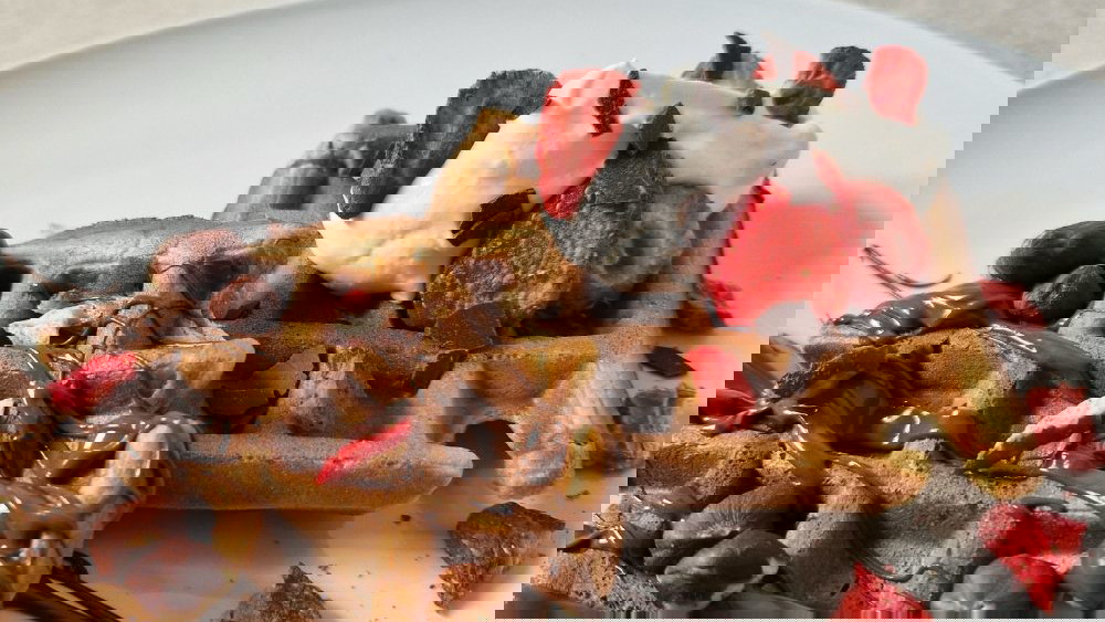 Image of Fluffig leichte vegane Protein Waffeln 