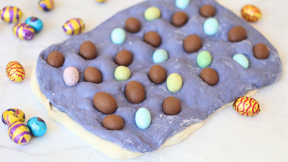 Decorative Easter sourdough dough
