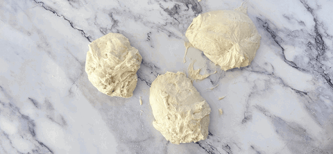 Image of Cut the dough into 3 equal parts