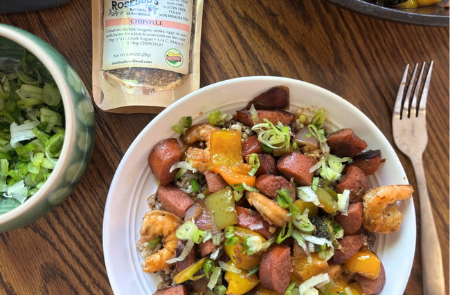 Image of Sausage, Shrimp, & Broccoli Skillet