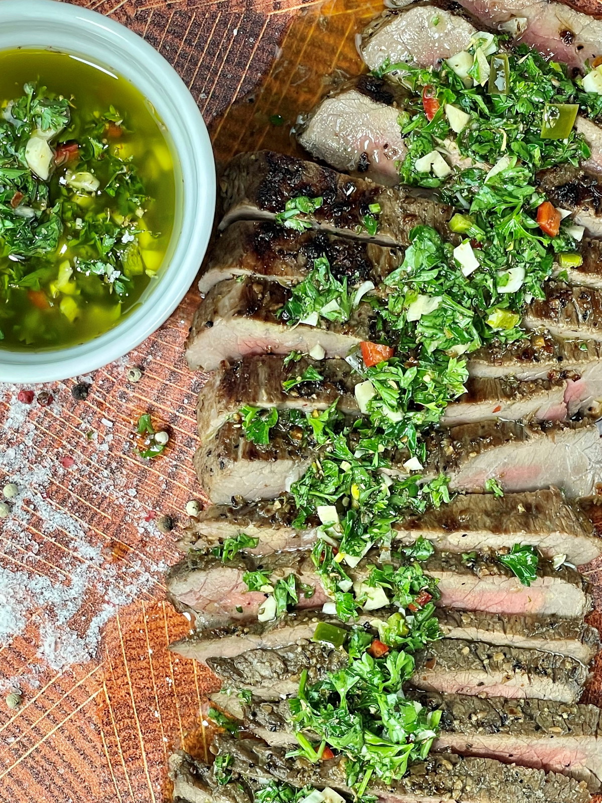 Grilled Skirt Steak with Authentic Argentina Chimichurri Sauce