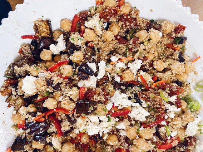 Mediterranean Quinoa Salad with Vegan Greek Feta