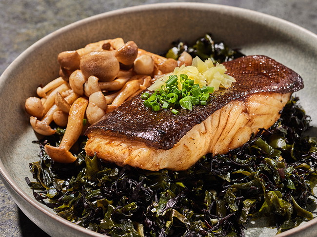Image of Brown Butter Roasted Alaska Sablefish with Garlic Soy Glaze and Seaweed Salad Recipe