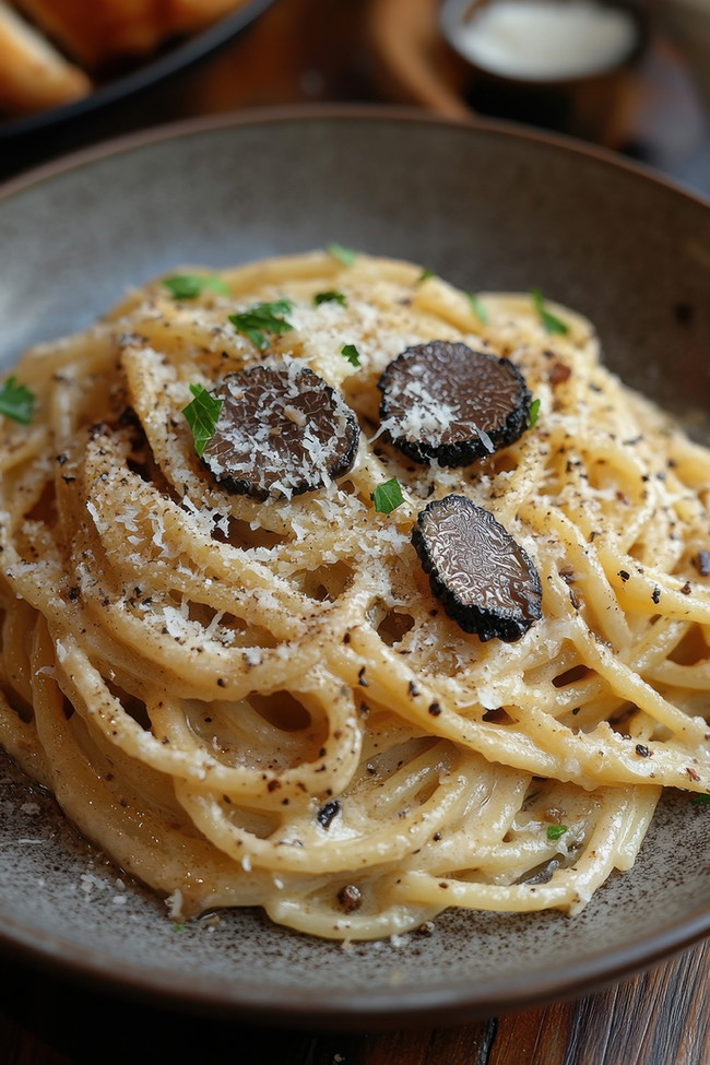 Image of Emmer-Spaghetti mit Black Trüffel-Paste!