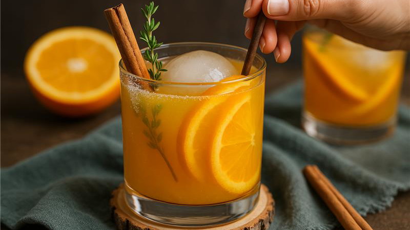 Image of Cinnamon-Spiced Orange & Thyme Mocktail