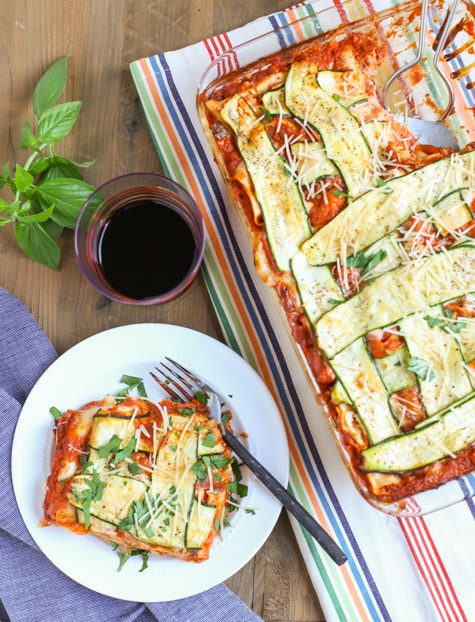 Zucchini Lasagna | Have you ever seen such a pretty lasagna? The Zucchini ribbons woven into a lattice pattern adds to the decadent taste of this dish! A crowd favorite for any event! WorldofPastabilities.com
