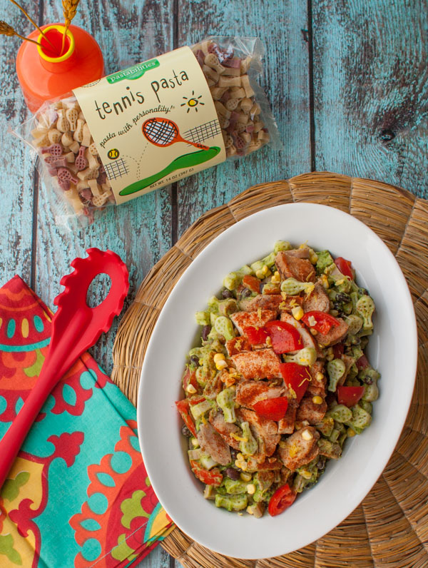 Southwest Chicken Pasta with Avocado Sauce