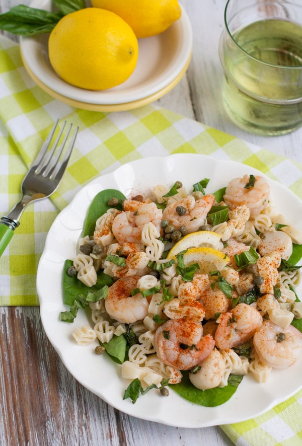 Lemony Shrimp & Scallop Pasta with Basil