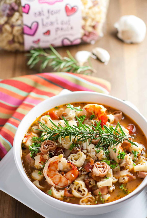 Quick Cioppino with Heart Pasta