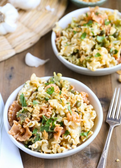 Aglio e Olio Pecorino Breadcrumbs | Garlicky Oil with Capers, Red Pepper Flakes, and Lemon - fab dinner with tons of flavor | World of Pastabilities