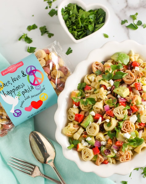 Winter Pasta Salad | Best of winter ingredients like pecans, cranberries and feta with a yummy vinaigrette | WorldofPastabilities