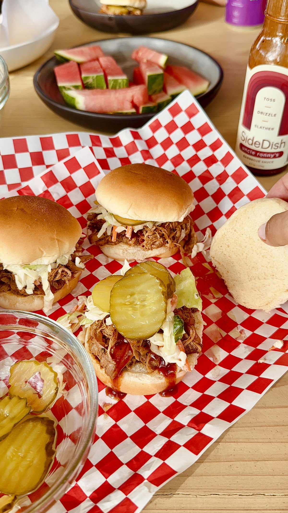 BBQ Pulled Pork Sliders with Ranch Slaw