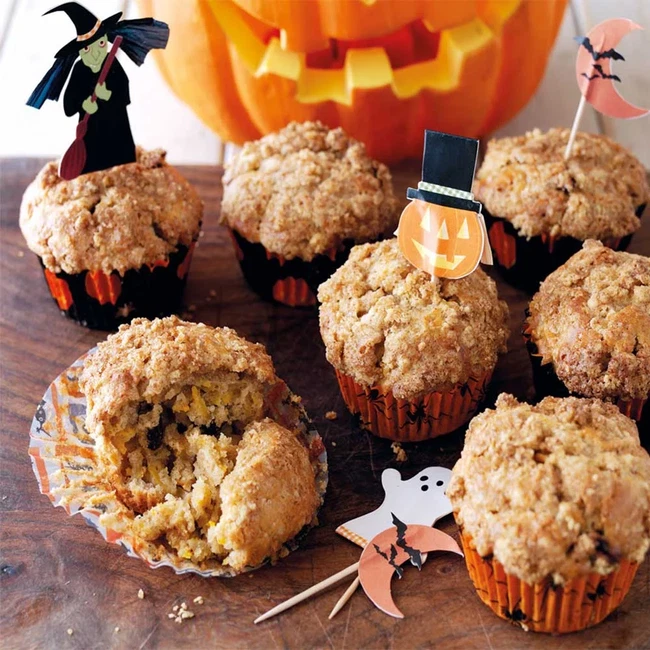 Halloween Pumpkin Streusel Muffins