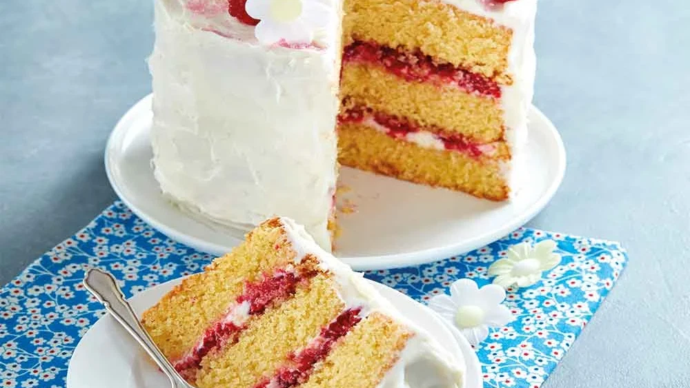 Almond & Raspberry Celebration Cake,Easter Lemon and White Chocolate Slice
