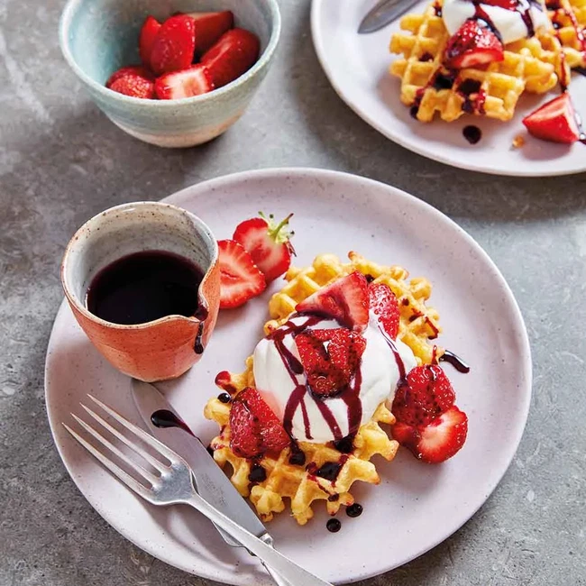 Merry Strawberry Waffles